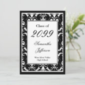 Fancy de Uitnodiging van het Afstuderen van het Zw (Staand voorkant)