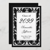 Fancy de Uitnodiging van het Afstuderen van het Zw (Voorkant / Achterkant)