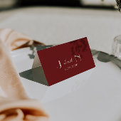 Fancy Deep Red Cream Old Money Wedding Place Cards Kaart