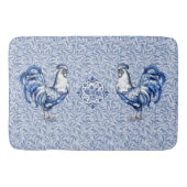 Fancy Delfts Blauwe en Witte Roosterkip Badmat (Voorkant)