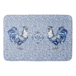 Fancy Delfts Blauwe en Witte Roosterkip Badmat