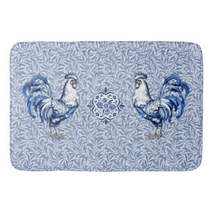Fancy Delfts Blauwe en Witte Roosterkip Badmat