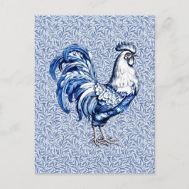Fancy Delfts Blauwe en Witte Roosterkip Briefkaart