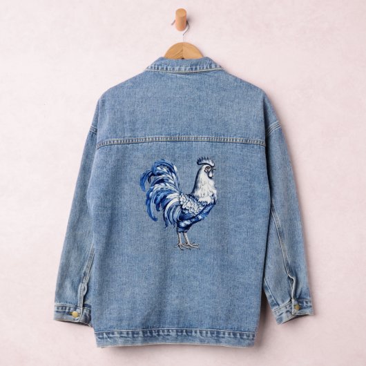 Fancy Delfts Blauwe en Witte Roosterkip Denim Jacket (Hangar)