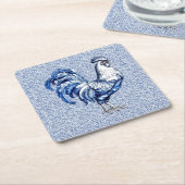 Fancy Delfts Blauwe en Witte Roosterkip Kartonnen Onderzetters (Schuin)