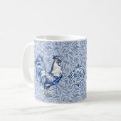 Fancy Delfts Blauwe en Witte Roosterkip Koffiemok (Voorkant links)