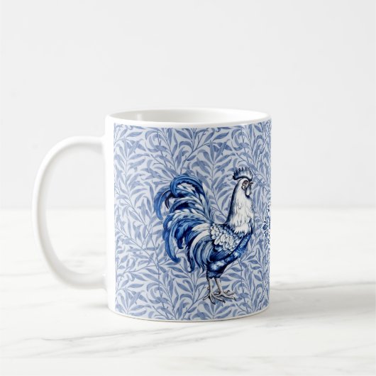 Fancy Delfts Blauwe en Witte Roosterkip Koffiemok (Links)