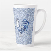 Fancy Delfts Blauwe en Witte Roosterkip Latte Mok (Rechts)