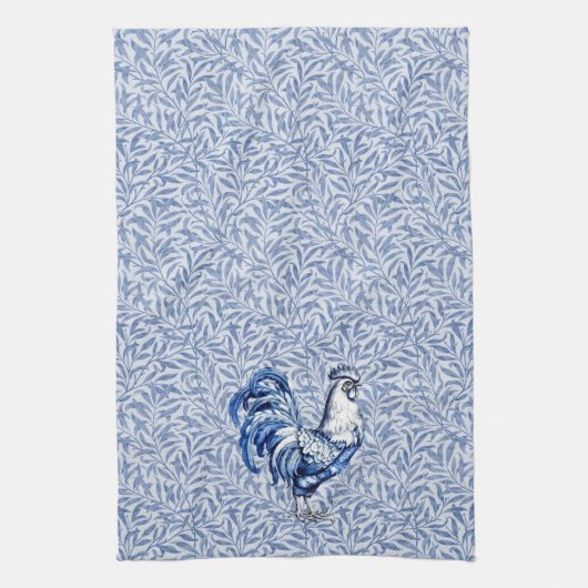 Fancy Delfts Blauwe en Witte Roosterkip Theedoek (Verticaal)