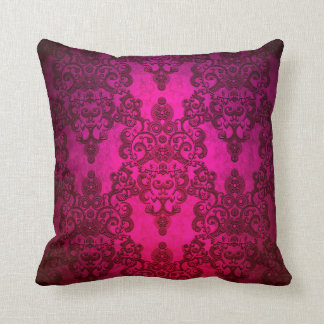 Fancy Diep Glanzend Roze Damast Patroon Kussen