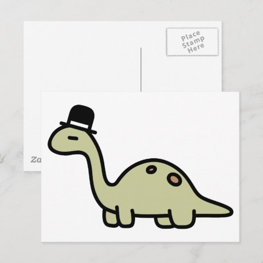 Fancy Dinosaur Briefkaart (Voorkant / Achterkant)