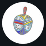 Fancy Dreidel Ronde Sticker<br><div class="desc">fancy dreidel om Channukkah te vieren.</div>