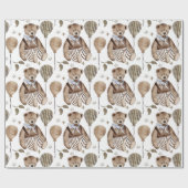  Fancy dress-Beer met gestripte ballonnen Cadeaupapier (Vlak)