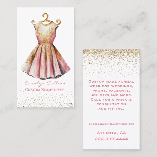 Fancy Dress Seamstress Visitekaartje (Voorkant / Achterkant)