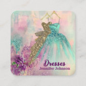 Fancy Dresses Tailor Abstract Glitter Vierkante Visitekaartje (Voorkant)