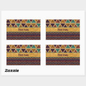 Fancy driehoeken Chevrons Faux Gold Foil Glitter Rechthoekige Sticker (Vel)