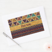 Fancy driehoeken Chevrons Faux Gold Foil Glitter Rechthoekige Sticker (Envelop)