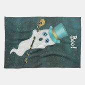 Fancy drijvend Ghost Blue Top Hat  Cane Gold Theedoek (Horizontaal)