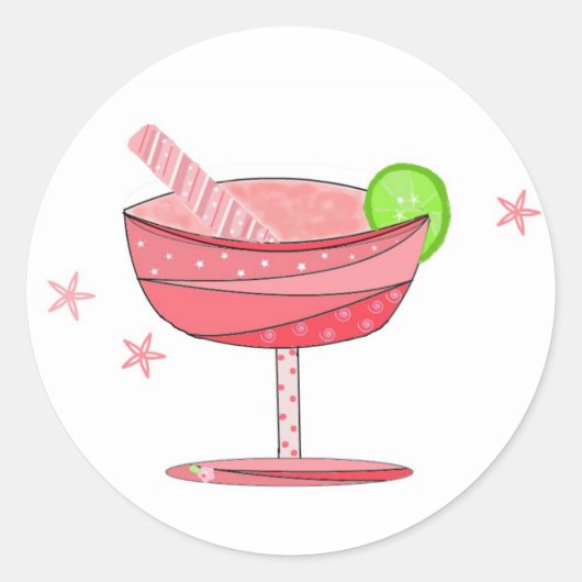 Fancy Drink Ronde Sticker (Voorkant)