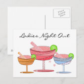 Fancy Drinken Dames Night Out Briefkaart (Voorkant / Achterkant)
