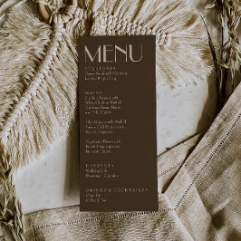 Fancy Earthy Brown Old Money Retro Luxury Wedding Menu