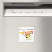 Fancy een Brulee Quirky Dessert Funny Cartoon Art Magneet (Insitu (Vaatwasser))