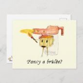 Fancy een Brulee Quirky Dessert Funny Cartoon Humo Briefkaart (Voorkant / Achterkant)