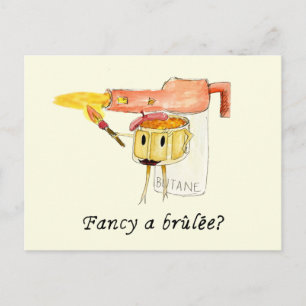 Fancy een Brulee Quirky Dessert Funny Cartoon Humo Briefkaart