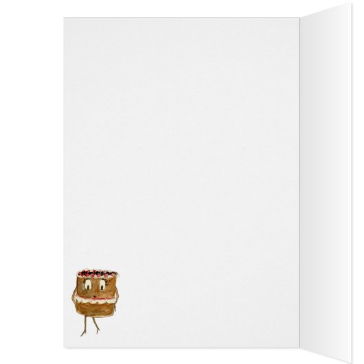 Fancy een Cake Funny Chocolate Cake Quirky Cartoon (Binnen (Links))