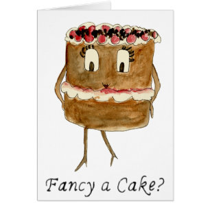 Fancy een Cake Funny Chocolate Cake Quirky Cartoon
