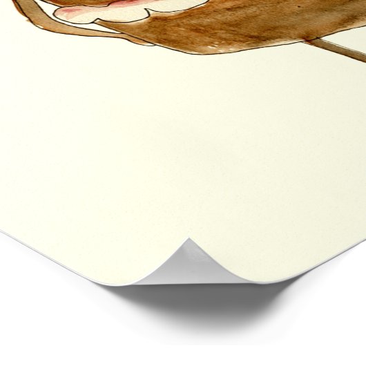 Fancy een Cake Funny Chocolate Cake Quirky Cartoon Poster (Hoek)