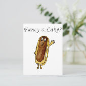 Fancy een Cake Funny Chocolate Eclair Quirky Art Briefkaart (Staand voorkant)