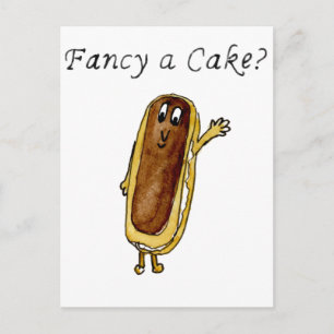 Fancy een Cake Funny Chocolate Eclair Quirky Art Briefkaart