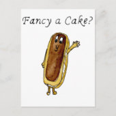Fancy een Cake Funny Chocolate Eclair Quirky Art Briefkaart (Voorkant)