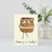 Fancy een Cake Funny Chocolate Quirky Cartoon Art Briefkaart (Staand voorkant)