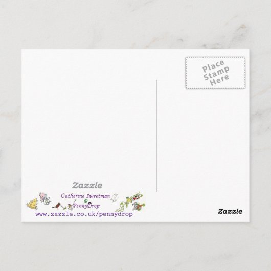 Fancy een Cake Funny Chocolate Quirky Cartoon Art Briefkaart (Achterkant)