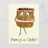 Fancy een Cake Funny Chocolate Quirky Cartoon Art Briefkaart (Voorkant)