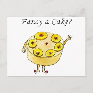 Fancy een Cake Funny Pineapple ondersteboven Weird Briefkaart