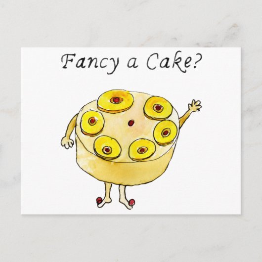 Fancy een Cake Funny Pineapple ondersteboven Weird Briefkaart (Voorkant)