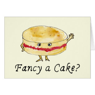 Fancy een Cake Funny Victoria Sponge Humor Slogan