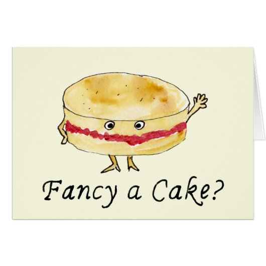Fancy een Cake Funny Victoria Sponge Humor Slogan (Voorkant Horizontaal)