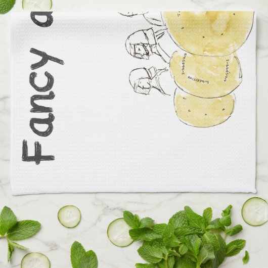 Fancy een Cuppa Funny Biscuit Politie Waterverf Theedoek (Gevouwen)