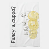 Fancy een Cuppa Funny Biscuit Politie Waterverf Theedoek (Verticaal)