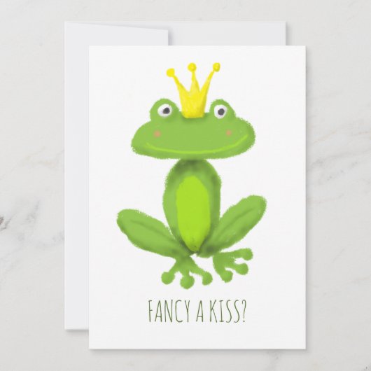 Fancy een kikkikkikkerprins cartoon Valentijns day Feestdagenkaart (Voorkant)