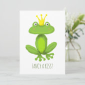 Fancy een kikkikkikkerprins cartoon Valentijns day Feestdagenkaart (Staand voorkant)