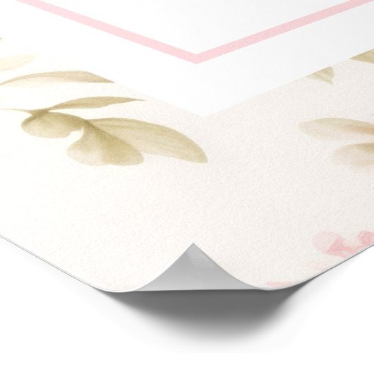 Fancy Een Roze Bow Preppy 1e Verjaardag Poster (Hoek)