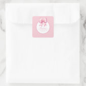 Fancy Een Roze Coquette Boog Verjaardag Vierkante Sticker (Tas)