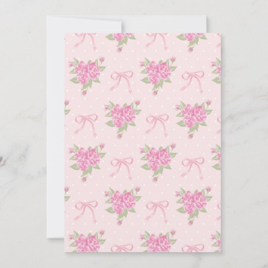 Fancy Een Roze Coquette Boog Verjaardagsfeest Kaart (Achterkant)