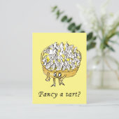 Fancy een Tart Funny Lemon Meringue Pie Quirky Art Briefkaart (Staand voorkant)