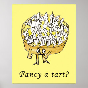 Fancy een Tart Funny Quirky Lemon Meringue Pie Art Poster